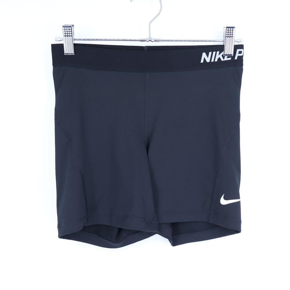 NIKE Dri-Fit Pro Training Shorts Black Mid Rise Elastic Waist Active Women's M